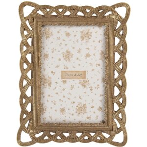 Marco de fotos Clayre & Eef 2F1350S 16x3x20 cm / 10x15 cm dorado