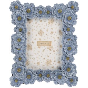 Marco de fotos Clayre & Eef 2F1366M 22x3x27 cm / 13x18 cm Azul-Verde