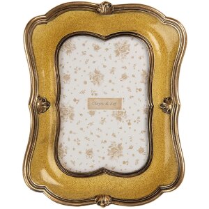 Clayre & Eef 2F1346 Marco de Fotos 17x3x21 cm 10x15 cm Dorado Marrón