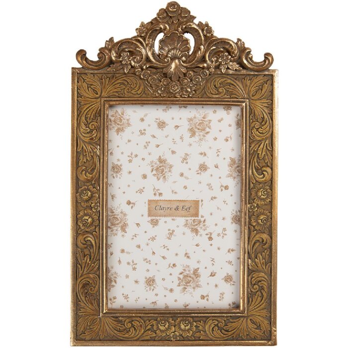 Clayre & Eef 2F1349S Marco de fotos 14x2x24 cm / 10x15 cm Dorado