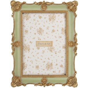 Clayre & Eef 2F1354M Marco de Fotos 18x2x23 cm / 13x18 cm Verde Dorado