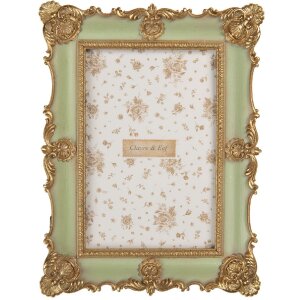 Clayre & Eef 2F1354S Marco de fotos 15x2x21 cm / 10x15 cm Verde Dorado