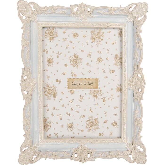 Clayre & Eef 2F1355M Marco de Fotos 18x3x23 cm 13x18 cm Azul y Blanco