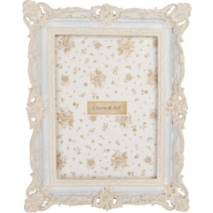Clayre & Eef 2F1355M Marco de Fotos 18x3x23 cm 13x18 cm Azul y Blanco
