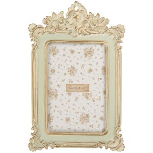 Clayre & Eef 2F1361S Marco de Fotos 15x2x24 cm / 10x15 cm Verde Dorado