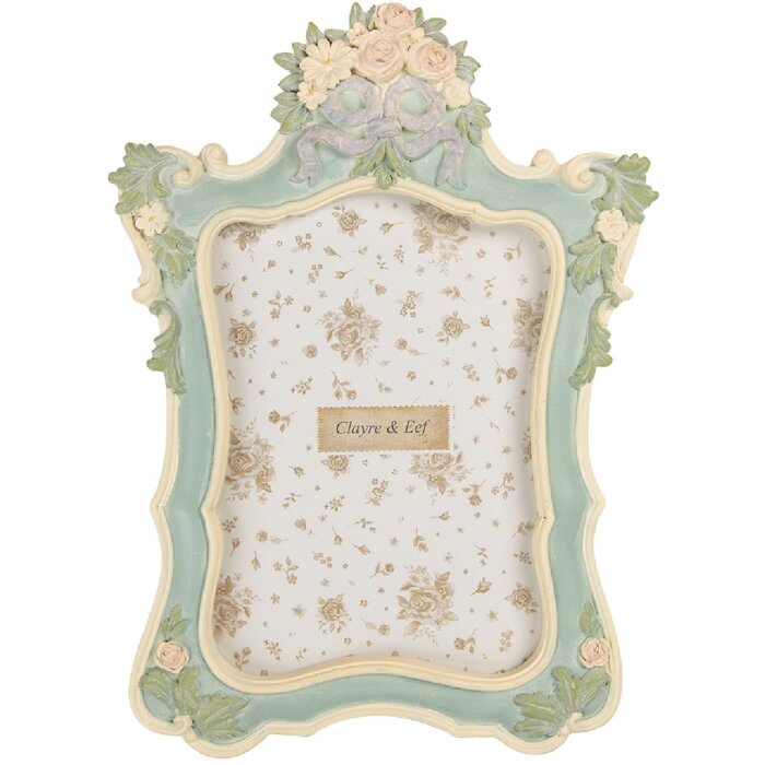 Clayre & Eef 2F1362M Marco de Fotos 19x2x26 cm / 13x18 cm Verde Beige
