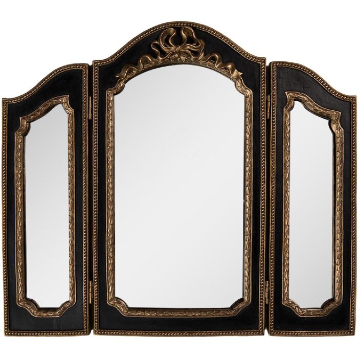 Espejo de pared Clayre & Eef 62S317 38x2x34 cm Negro y Dorado