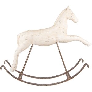 Caballo Balancín Decoración Clayre & Eef 5PR0176 61x15x51 cm Blanco