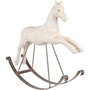 Caballo Balancín Decoración Clayre & Eef 5PR0176 61x15x51 cm Blanco