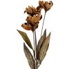 Clayre & Eef 6PL0403CR Rama Decorativa con Flores 8x5x60 cm Marrón y Verde