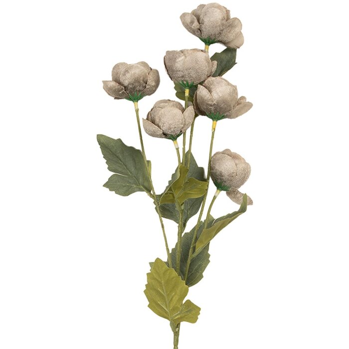 Rama decorativa con flores Clayre & Eef 6PL0409G 10x10x63 cm Gris-Verde