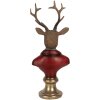 Busto decorativo de reno Clayre & Eef 6PR5518 10x9x19 cm Marrón y Rojo
