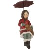 Decoración Niño con Perro Clayre & Eef 6PR5523 10x7x19 cm Rojo Marrón