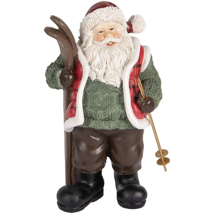 Decoración Papá Noel Clayre & Eef 6PR5524 15x11x25 cm Verde y Marrón