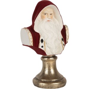 Busto decorativo de Papá Noel Clayre & Eef 9x7x15 cm Rojo y Blanco