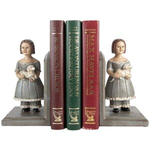 Soportes para libros Clayre & Eef 6PR5552 (2) 23x11x20 cm Gris