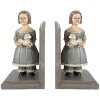 Soportes para libros Clayre & Eef 6PR5552 (2) 23x11x20 cm Gris