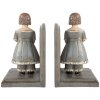 Soportes para libros Clayre & Eef 6PR5552 (2) 23x11x20 cm Gris