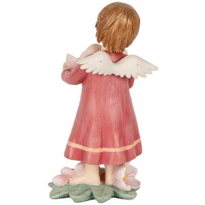 Clayre & Eef 6PR5602 Decoración Ángel 7x6x12 cm Rosa Beige
