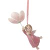 Clayre & Eef 6PR5603 Adorno Colgante Ángel 7x5x13 cm Rosa Beige