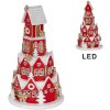 Casa Decorativa con LED Clayre & Eef 6PR5609 Ø 13x22 cm Rojo y Blanco