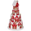 Casa Decorativa con LED Clayre & Eef 6PR5609 Ø 13x22 cm Rojo y Blanco