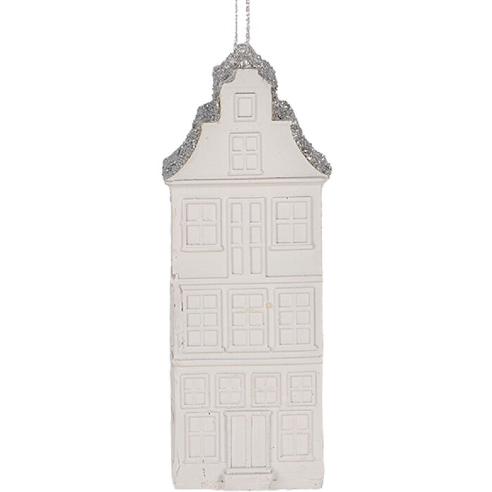 Adorno Colgante Casa Clayre & Eef 6PR5610 4x4x11 cm Blanco Plateado
