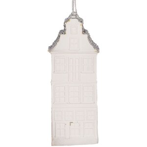 Adorno Colgante Casa Clayre & Eef 6PR5610 4x4x11 cm Blanco Plateado