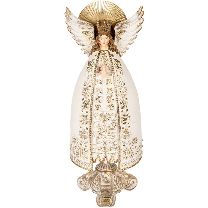 Ángel Decoración 16x12x41 cm Beige-Dorado Clayre & Eef