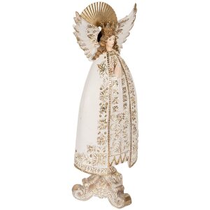 Ángel Decoración 16x12x41 cm Beige-Dorado Clayre & Eef