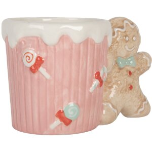 Taza Clayre & Eef 6CEMU0199 15x10x10 cm 350 ml Rosa-Marrón