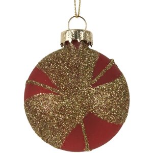 Adorno navideño Clayre & Eef 6GL5130 6x3x7 cm Dorado Rojo