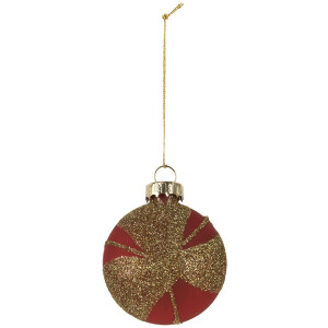 Adorno navideño Clayre & Eef 6GL5130 6x3x7 cm Dorado Rojo