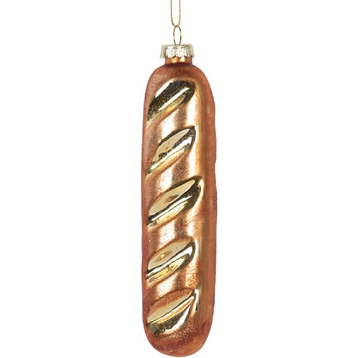 Adorno de Navidad Clayre & Eef 6GL5233 4x3x15 cm Marrón y Dorado