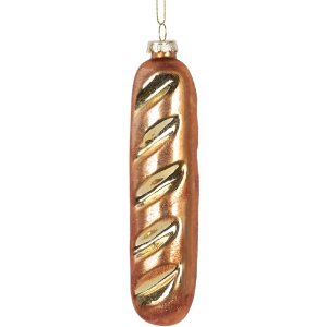 Adorno de Navidad Clayre & Eef 6GL5233 4x3x15 cm Marrón y Dorado
