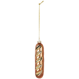 Adorno de Navidad Clayre & Eef 6GL5233 4x3x15 cm Marrón y Dorado