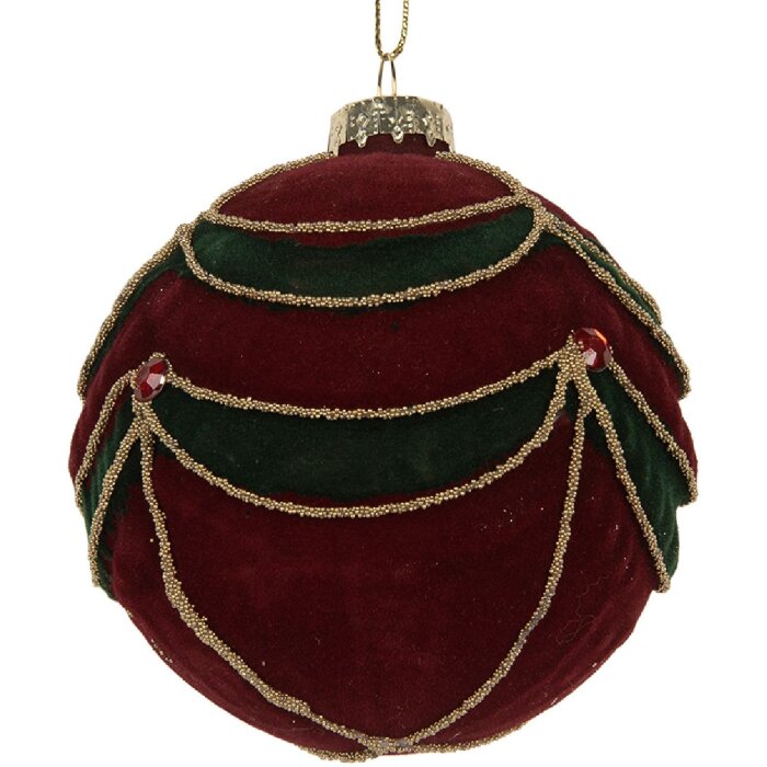 Clayre & Eef 6GL5234 Adorno de Navidad Ø 8x8 cm Rojo-Verde