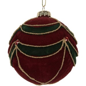 Clayre & Eef 6GL5234 Adorno de Navidad Ø 8x8 cm Rojo-Verde