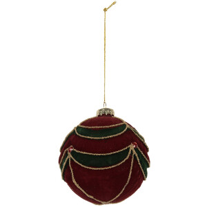 Clayre & Eef 6GL5234 Adorno de Navidad Ø 8x8 cm Rojo-Verde