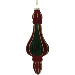 Bola de Navidad Clayre & Eef 6GL5235 Ø 6x17 cm Rojo-Verde