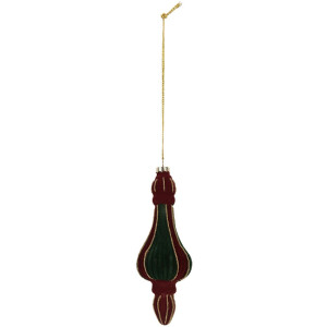 Bola de Navidad Clayre & Eef 6GL5235 Ø 6x17 cm Rojo-Verde