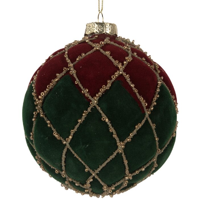 Adorno navideño Clayre & Eef 6GL5237 Ø 10x10 cm rojo-verde