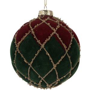 Adorno navideño Clayre & Eef 6GL5237 Ø 10x10 cm rojo-verde