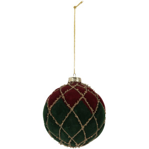 Adorno navideño Clayre & Eef 6GL5237 Ø 10x10 cm rojo-verde