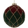 Adorno navideño Clayre & Eef 6GL5237 Ø 10x10 cm rojo-verde