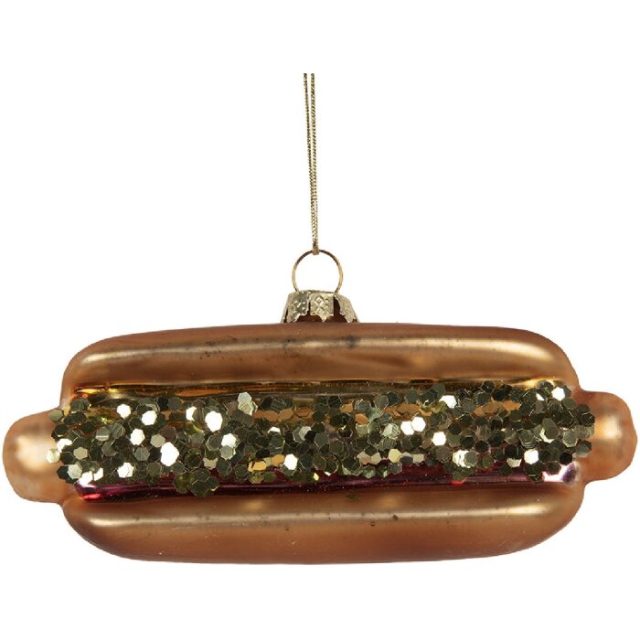 Adorno de Navidad Clayre & Eef 6GL5240 13x4x6 cm Tonos Marrones y Rojos