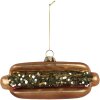 Adorno de Navidad Clayre & Eef 6GL5240 13x4x6 cm Tonos Marrones y Rojos