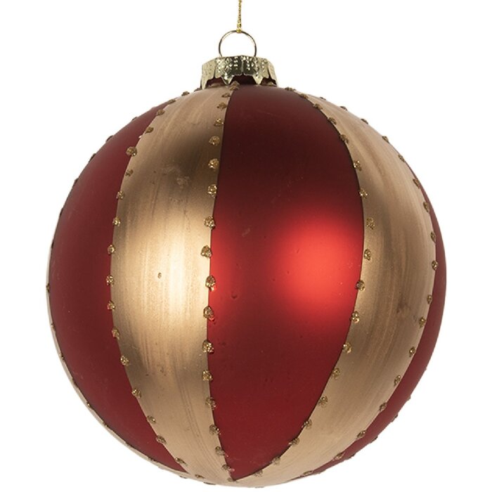 Adorno de Navidad Clayre & Eef 6GL5244L Ø 12 cm Dorado y Rojo