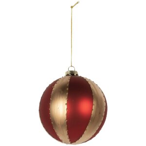 Clayre & Eef 6GL5244S Adorno de Navidad Ø 6x6 cm Dorado y Rojo