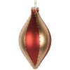 Clayre & Eef 6GL5246 Adorno de Navidad Ø 8x15 cm dorado-rojo